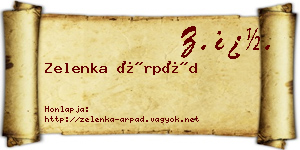 Zelenka Árpád névjegykártya